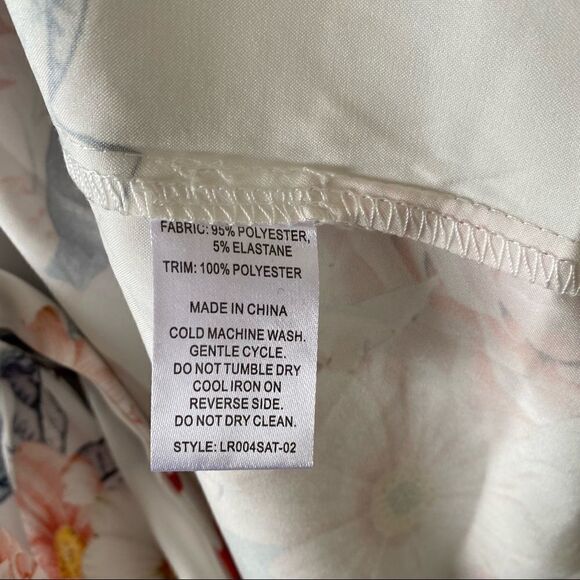 LE Rose-Floral Bridal Lace Trim Robe (M/L) - Picture 10 of 11